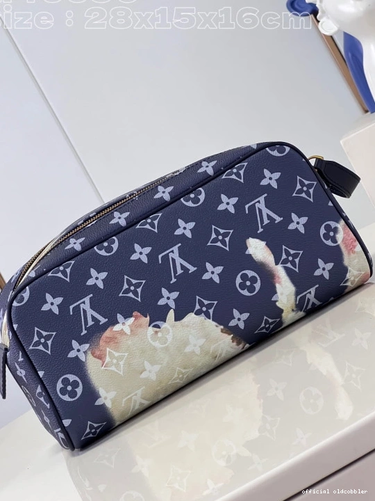 Official oldcobbler LOUIS VUITTON POUCH TOILET KIT DOPP 0817